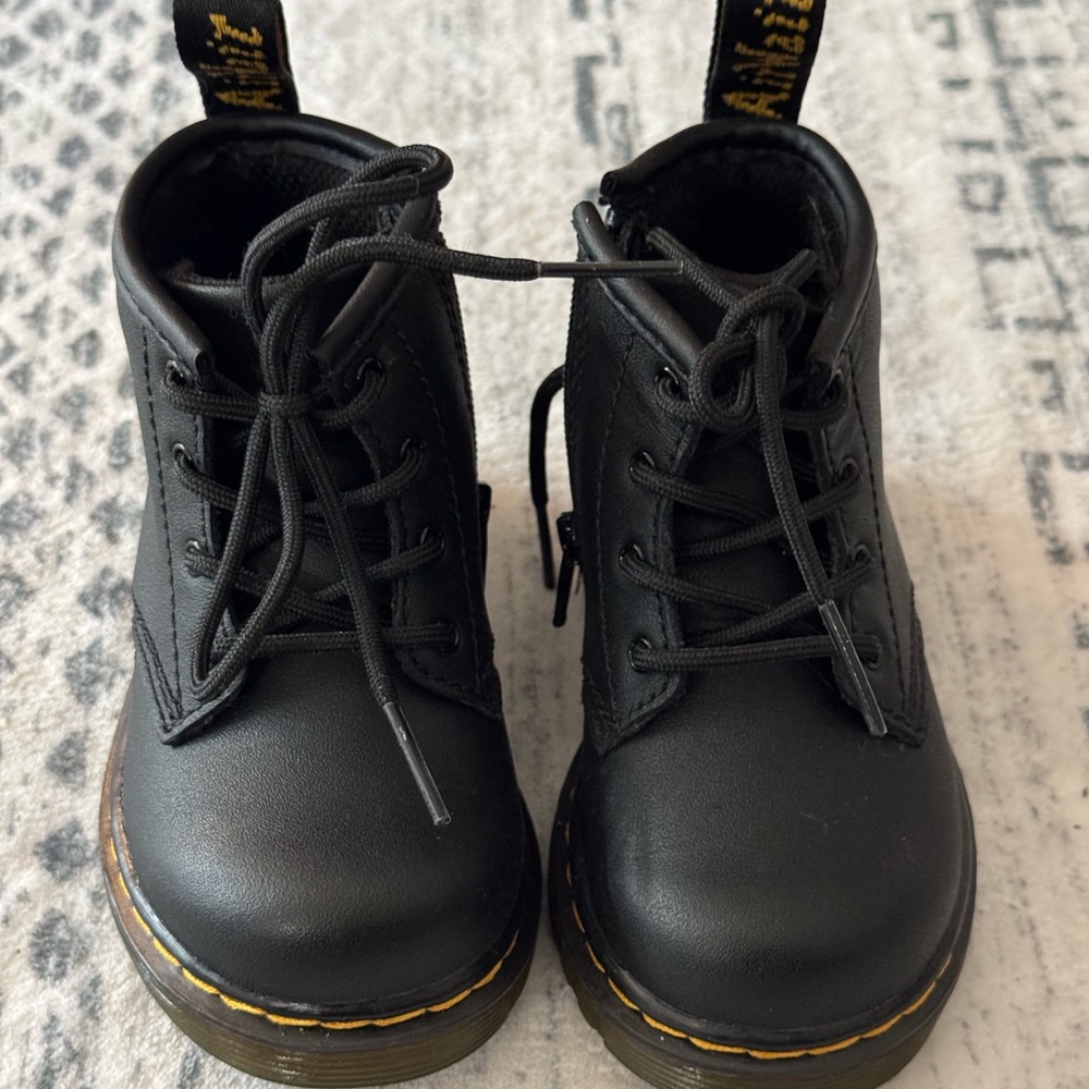 6C Black Lace-Up toddler Dr. Martins Boots